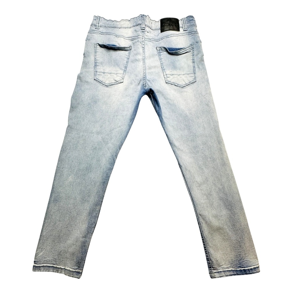 Marc Ecko Cut & Sew Jeans Mens 36x30 (33x27) Light Blue Straight Denim MKD6462